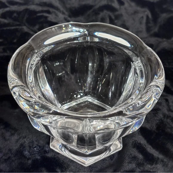 BACCARAT Clear Crystal Harcourt Missouri Jam Jar Bowl VINTAGE Decor